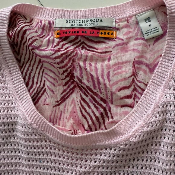 Scotch & Soda Women’s Knit Light Sleeveless Pink Multi Shades Top Limited Ed P/S - Picture 1 of 5